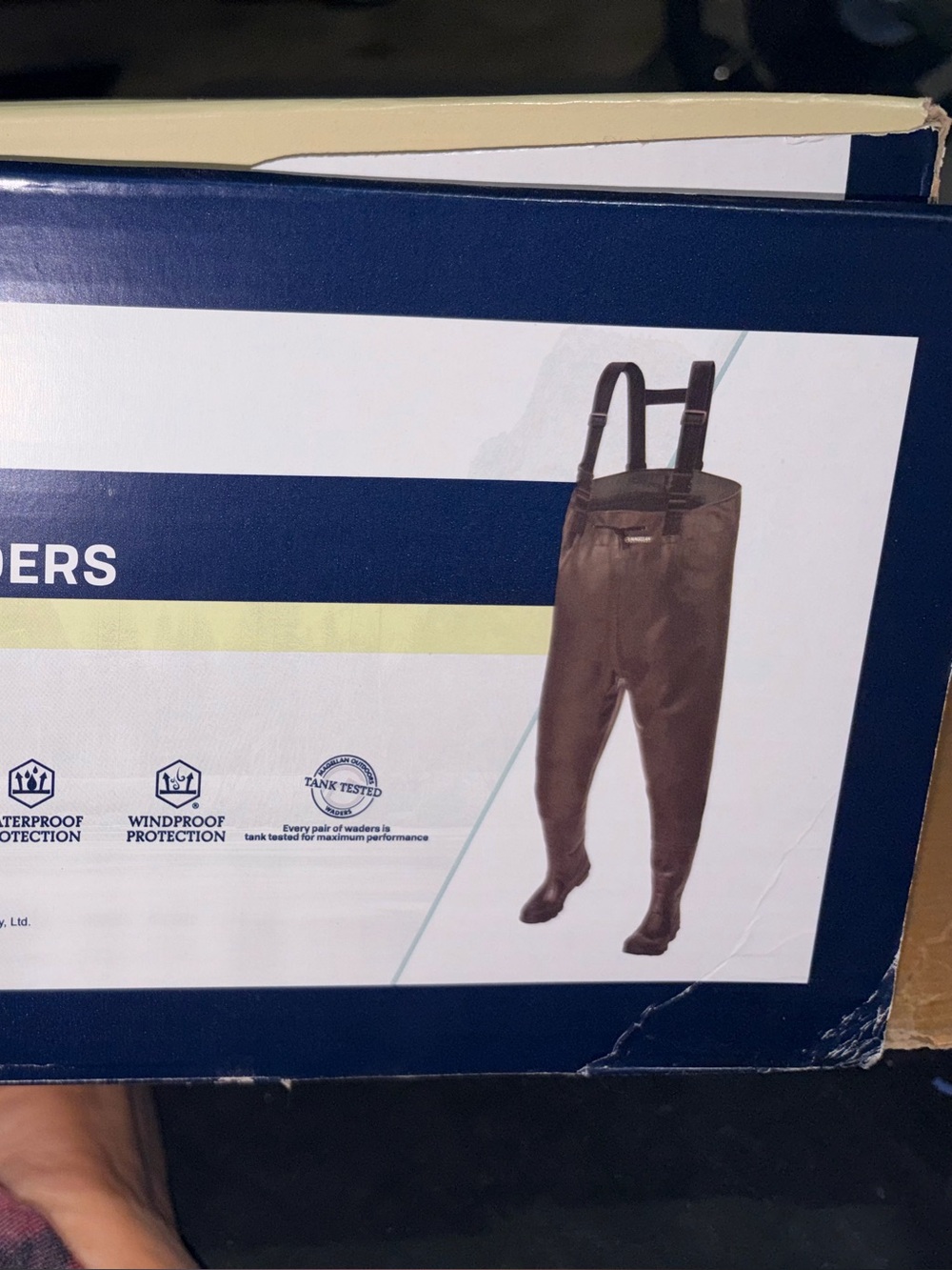 Magellan Outdoors Navy and White Waders Box